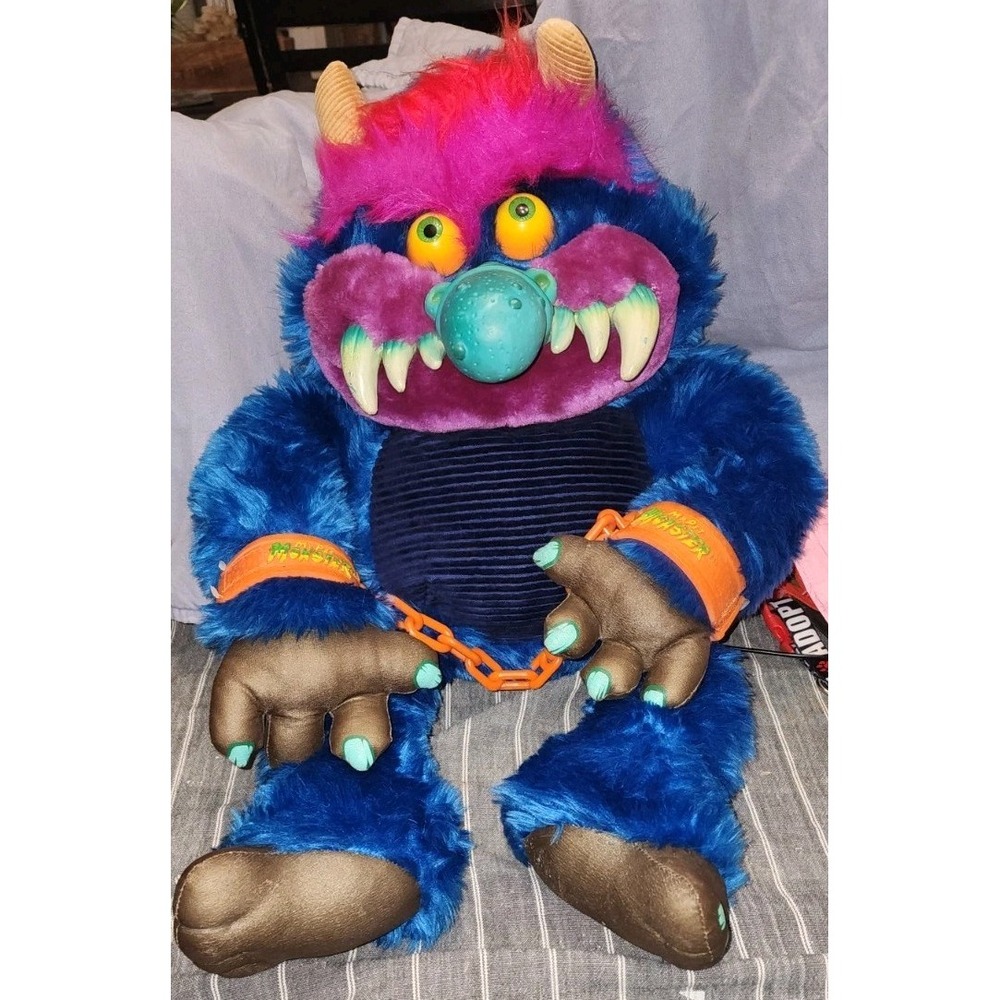 AmToy My Pet Monster 1985 Vintage Plush With Cuffs and Original Tags Vibrant Rar